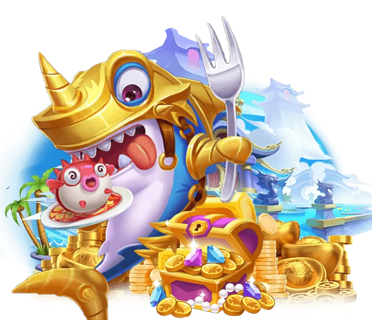 Hình ảnh minh họa các loại cá khác nhau từ nhỏ đến boss và các loại vũ khí đặc biệt trong game bắn cá